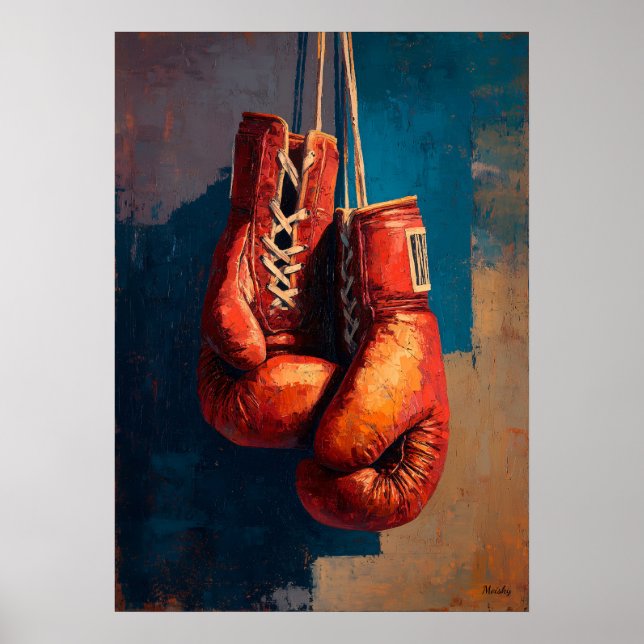 Poster Modern Impressionist Boxing Gloves Strength (Devant)