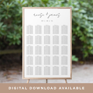 Poster Modern Minimal Script XL Seating Chart