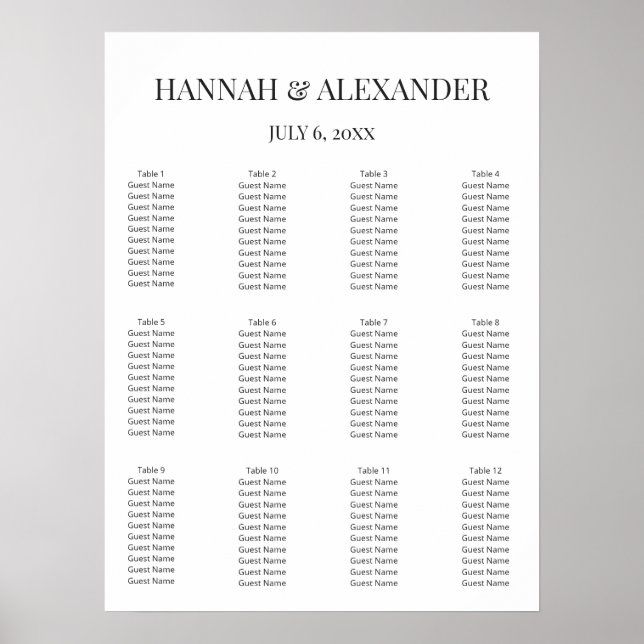 Poster Modern Minimal Wedding Welcome Sign (Devant)