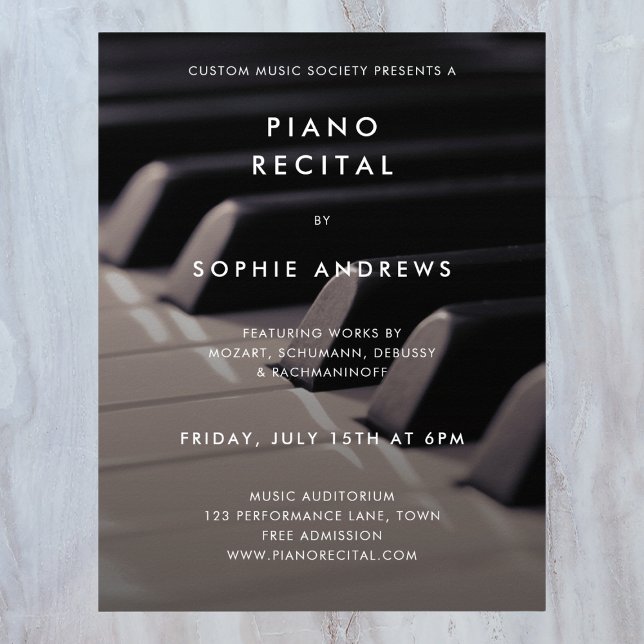 Poster Modern Piano Considérant Modèle photo de concert (Créateur téléchargé)