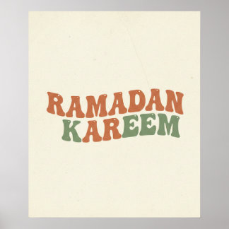 Poster Modern Retro Ramadan Kareem Wall Art  Boho Islamic