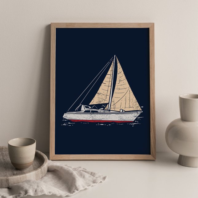 Poster Modern Sailboat Nursery Decor (Créateur téléchargé)