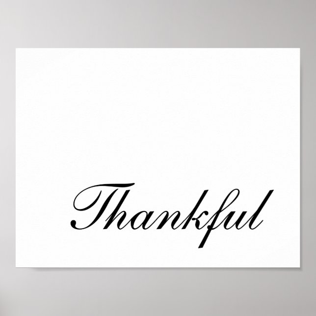 Poster Modern Script Typography Thankful Thanksgiving (Devant)