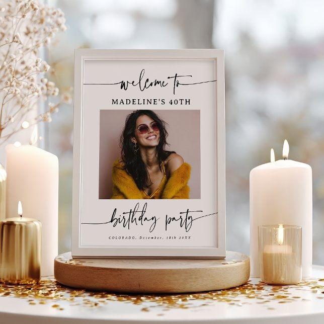 Poster Modern Simple Elegant Script Wedding Photo Sign (Modern Simple Elegant Script Wedding Photo Sign)