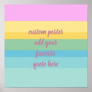 Poster modern summer color stripes add a quote