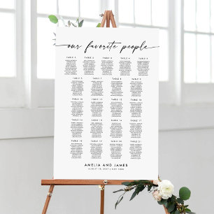 Poster Moderne 21 Tables Nos favoris Personnes Carte de s