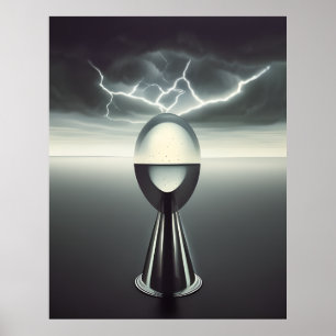 Poster Moderne Abstrait magnifique Surreal la tempête de 