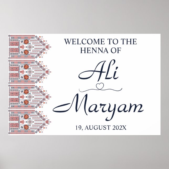 Poster moderne Arabesque Henna Welcome Party (Devant)