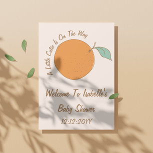 Poster Moderne Bienvenue pour une petite mignonne Baby Sh