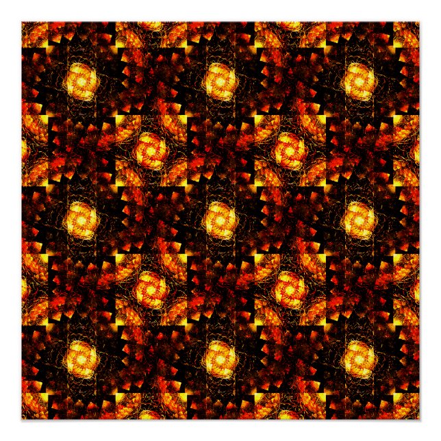 Poster Moderne Bohème Élégant Motif d'Art Abstrait Or #50 (Devant)