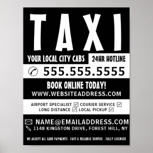 Poster Moderne Bold, Taxi Cabine firme publicité