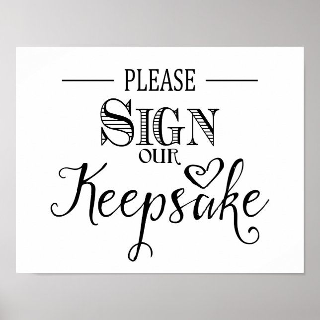 Poster Moderne Calligraphie Mariage signe gardien imprime (Devant)