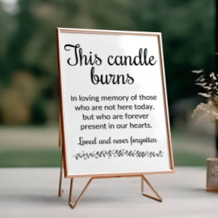 Poster Moderne Cette bougie brûle le Mariage commémoratif