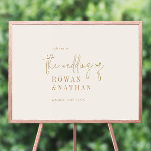 Poster Moderne Chic Vintage Gold Printable Mariage Bienve
