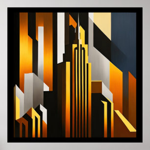 POSTER MODERNE CITYSCAPE METROPOLIS ART DESIGN