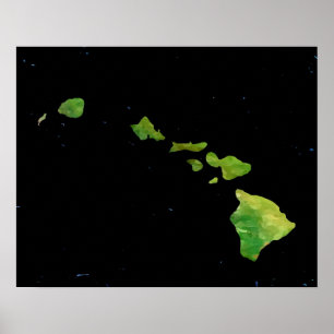 Poster moderne de la chaîne des îles Hawaiiennes