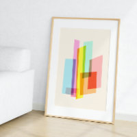 Moderne du milieu du siècle Bauhaus Pastel Géométr