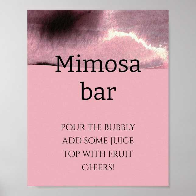Poster Moderne, Dusty Rose et bar Black Mimosa (Devant)