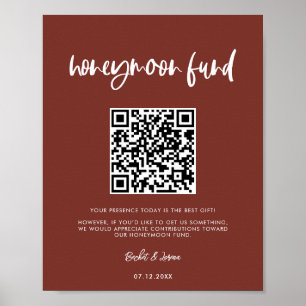 Poster Moderne élégant terre cuite fonds lune de miel cod