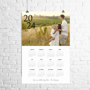 Poster Moderne et élégant Calendrier photo 2024 année com