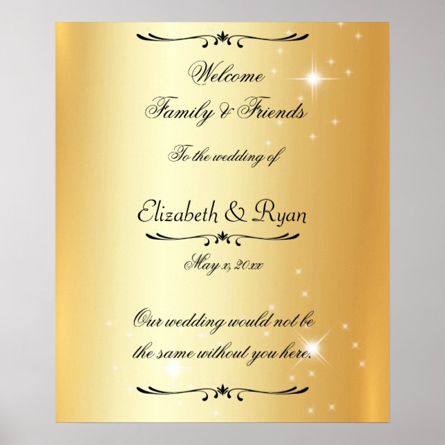Poster Moderne, Faux, Huile D'Or, Réception De Mariage, A (Devant)
