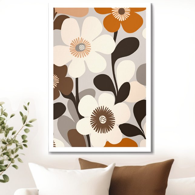 Poster Moderne Florale Du Milieu Du Siècle (Transform your space with the timeless beauty of mid century modern floral art print. )