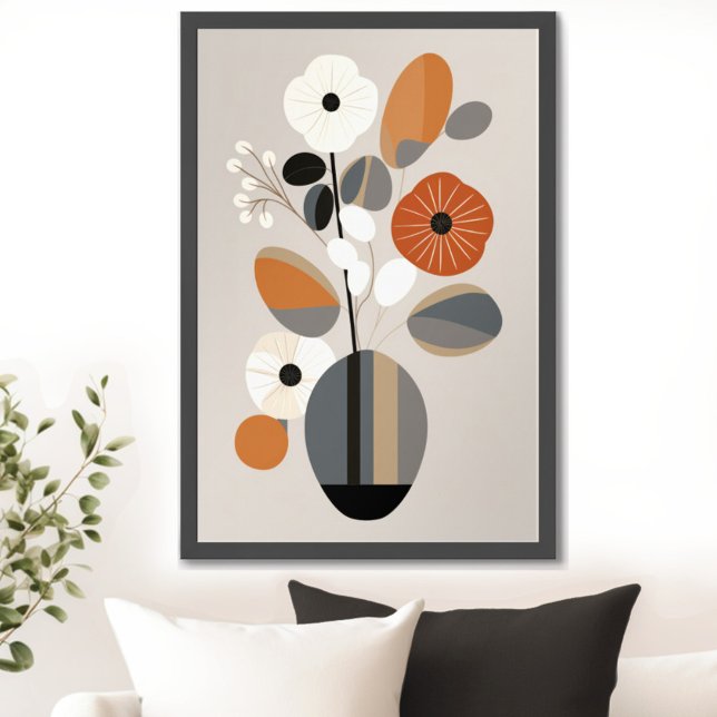 Poster Moderne Florale Du Milieu Du Siècle (Transform your space with the timeless beauty of mid century modern floral art print. )