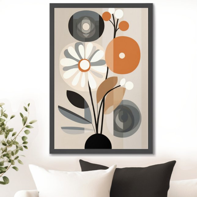 Poster Moderne Florale Du Milieu Du Siècle (Transform your space with the timeless beauty of mid century modern floral art print. )