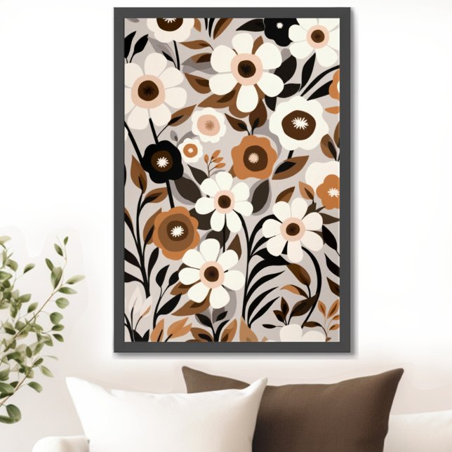 Poster Moderne Florale Du Milieu Du Siècle (Transform your space with the timeless beauty of mid century modern floral art print. )