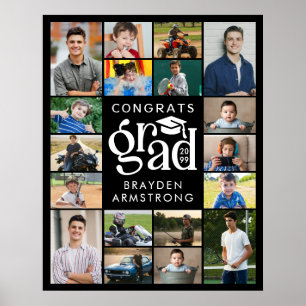 Poster Moderne Grad 18 Photo Collage Gras Type Casquette