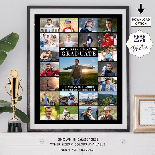 Poster Moderne Graduate 23 Photo Collage Couleur personna (Créateur téléchargé)
