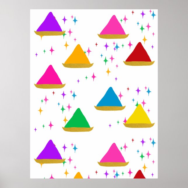 Poster Moderne Happy Holi Festival Hindu Couleurs Design (Devant)