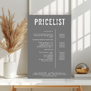 Poster moderne, liste de prix