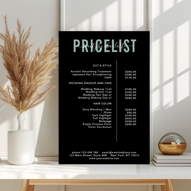 Poster moderne, liste de prix (Créateur téléchargé)