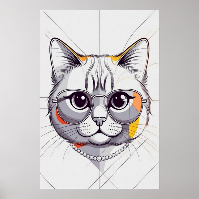 Poster Moderne Meow Muse (Devant)