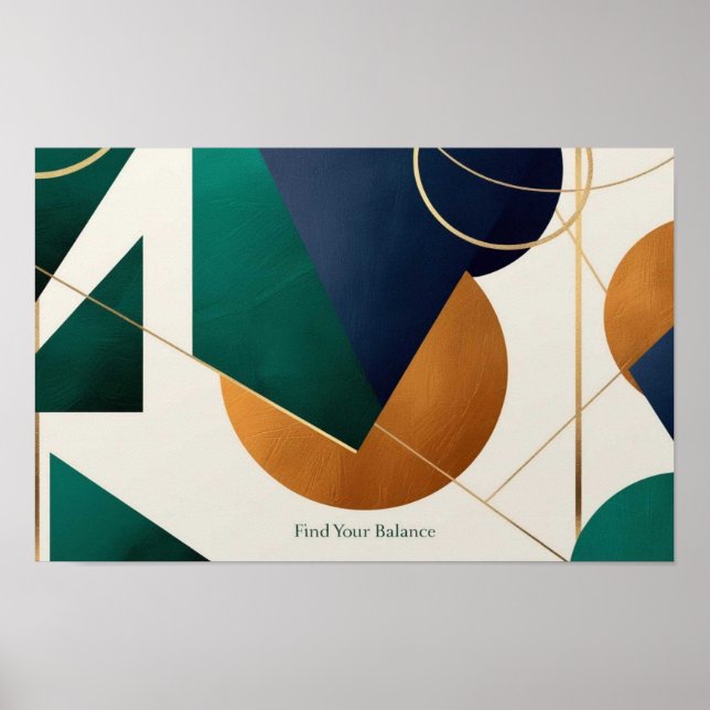 Poster moderne minimaliste avec triangle superposé (Devant)