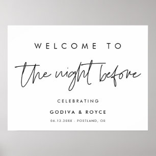 Poster Moderne minimaliste Bienvenue dans la nuit avant