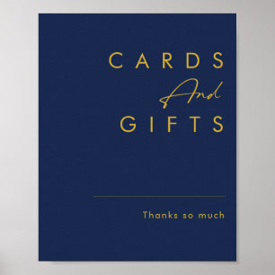 Poster Moderne Minimaliste Bleu Nuit   Cartes et Cadeaux 