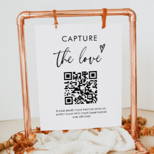 Poster Moderne minimaliste Capturez Le Hashtag Mariage d'