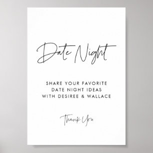 Poster Moderne minimaliste Date nuit idées signe