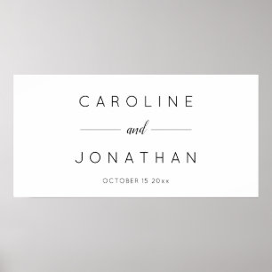 Poster Moderne Minimaliste Écriture Personnalisée Mariage