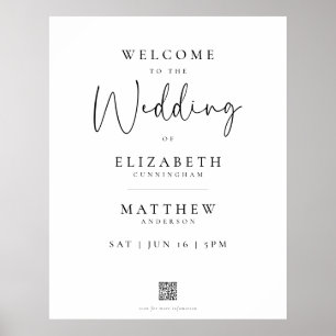 Poster Moderne minimaliste Élégant Mariage simple Accueil