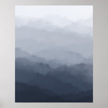 Moderne minimaliste Montagnes Bleues Abstraites