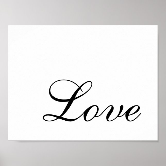 Poster Moderne minimaliste noir et blanc Élégant amour (Devant)