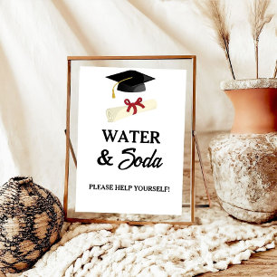 Poster Moderne minimaliste Script Graduation Boisson Part