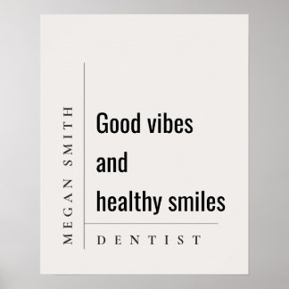 Poster Moderne minimaliste Simple Smile Dentiste Cadeau s