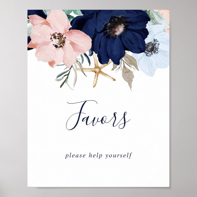 Poster Moderne nautique | Panneau de cadeaux de mariage f (Devant)