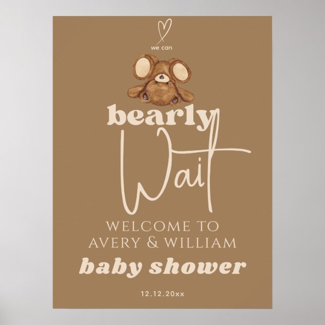 Poster Moderne nous pouvons attendre Baby shower (Devant)