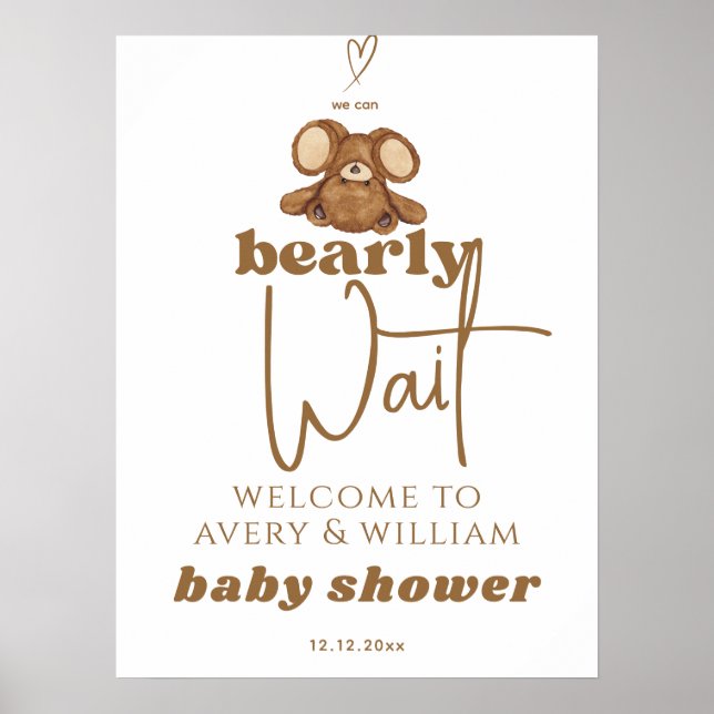 Poster Moderne nous pouvons attendre Baby shower (Devant)