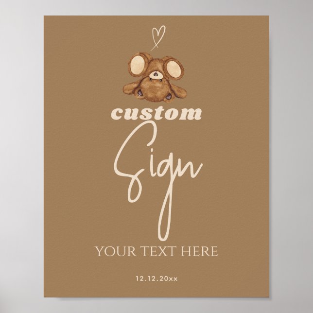 Poster Moderne nous pouvons attendre Baby shower (Devant)
